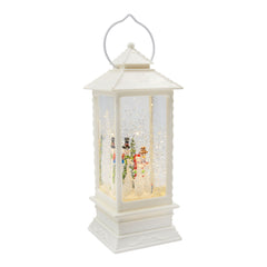 LED Water & Glitter Snowman Lantern White