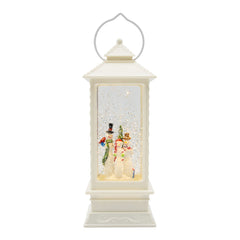 LED Water & Glitter Snowman Lantern White