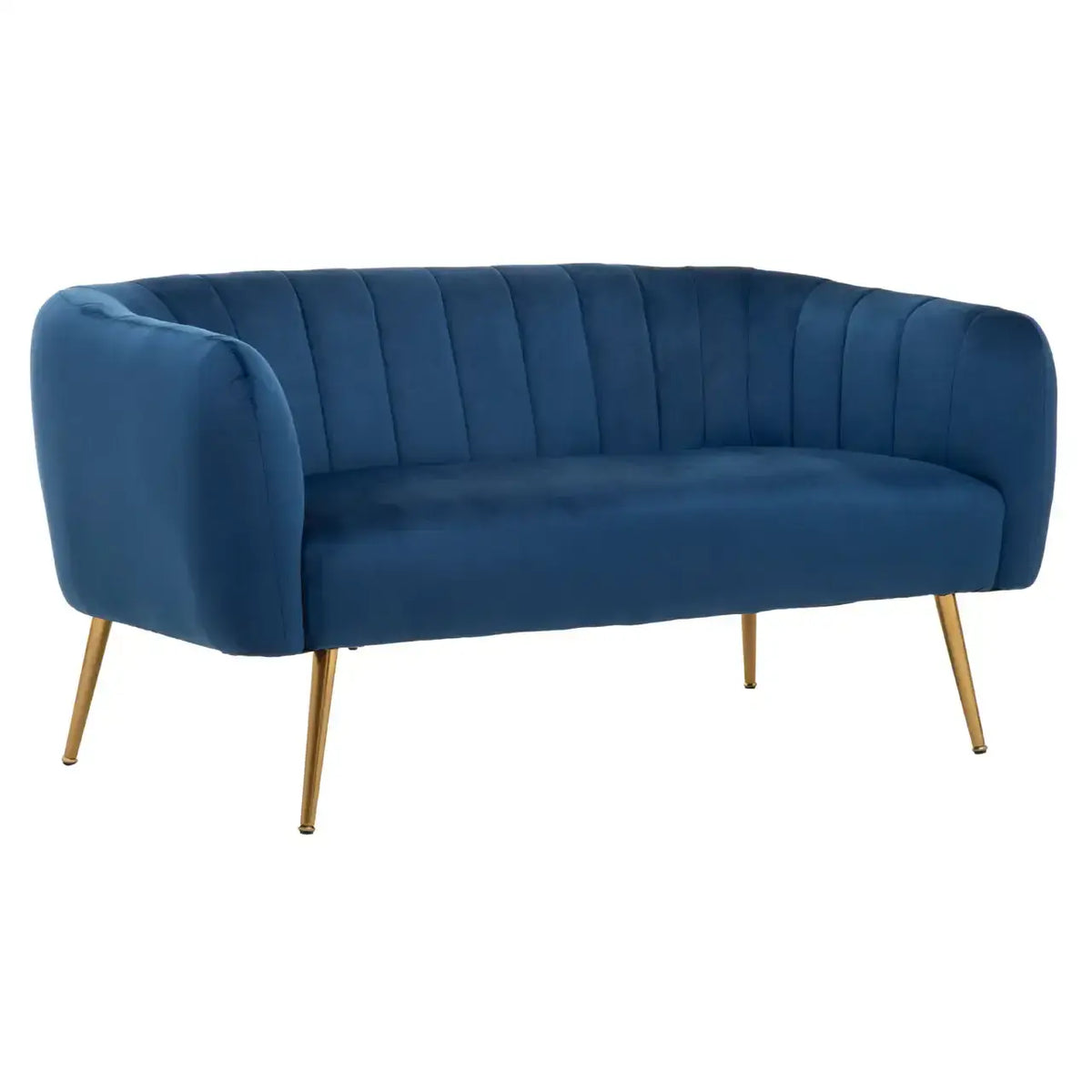 Larissa Two Seat Blue Velvet Sofa