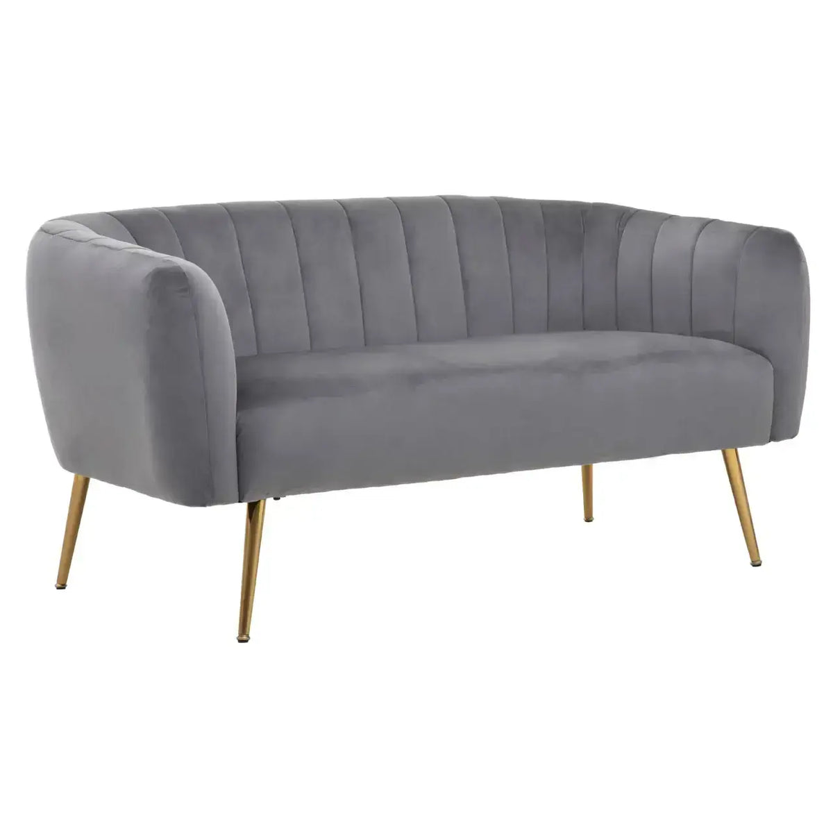 Larissa Two Seat Grey Velvet Sofa