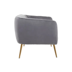Larissa Two Seat Grey Velvet Sofa
