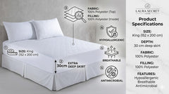 Laura Secret King Extra Deep Quilted Mattress Protector - 30cm Skirt