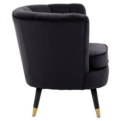 Loretta Black Velvet Shell Accent Chair - Home Luxe Interior