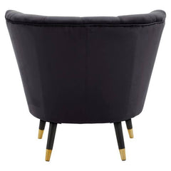 Loretta Black Velvet Shell Accent Chair - Home Luxe Interior