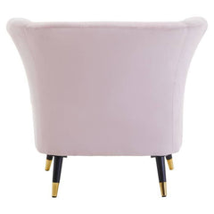 Loretta Dusky Pink Velvet Curved Accent Chair  Home Luxe Interior