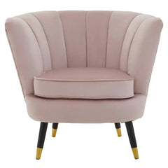 Loretta Dusky Pink Velvet Shell Accent Chair