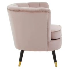 Loretta Dusky Pink Velvet Shell Accent Chair