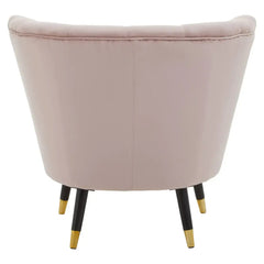 Loretta Dusky Pink Velvet Shell Accent Chair