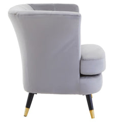 Loretta Grey Velvet Curved Accent Chair  Home Luxe Interior
