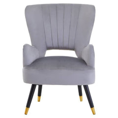 Loretta Grey Velvet Cut Out Back Chair  Home Luxe Interior