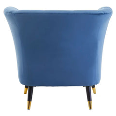 Loretta Midnight Blue Velvet Curved Accent Chair