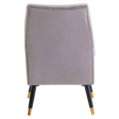 Loretta Mink Velvet Accent Chair With Wooden Legs - Home Luxe Interior