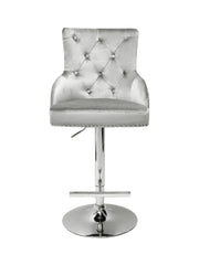 Majestic Shimmer Velvet, Silver Lion Knocker Stool – Home Luxe Interior