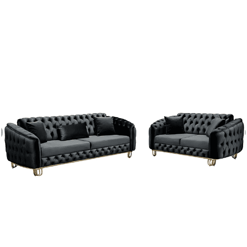 Manhattan Chesterfield Sofa Set 3+2 Velvet | Home Luxe Interior