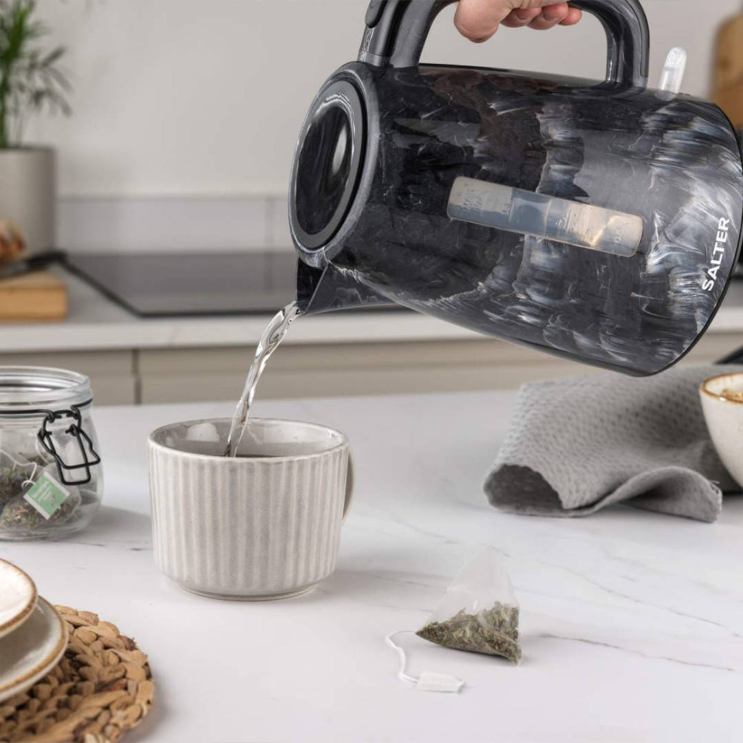 Salter Marble Effect Kettle Black 1.7L Rapid Boil 3000W Modern Jug