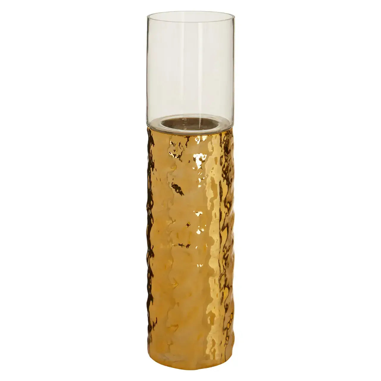 Martele Large Pillar Gold Candle Holder