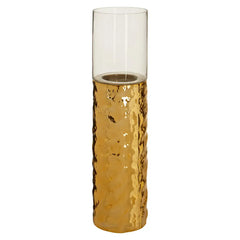Martele Large Pillar Gold Candle Holder