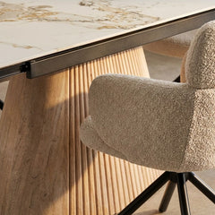 Monaco Pandora Stone Extending Dining Set 6 Tuscany Swivel Chairs