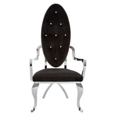 Novara Black Velvet Upholstered Dining Chair With Silver Frame In Pair | Home Luxe Interior
