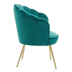 Ovala Emerald Green Velvet Scalloped Chair
