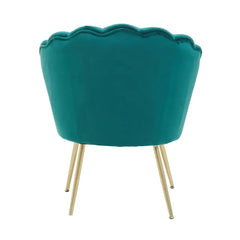 Ovala Emerald Green Velvet Scalloped Chair