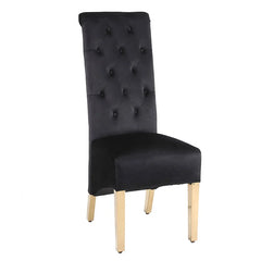 Pair Of 2 Sofia Black & Gold Dining Chairs with Knocker - Home Luxe Interior