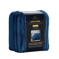 Plush Faux Fur Chunky Ribbed Faux Fur Navy Bedding Duvet Set