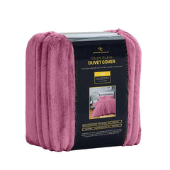 Plush Faux Fur Chunky Ribbed Faux Fur Winter Berry Bedding Duvet Set