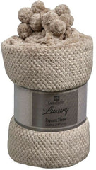 Popcorn Pom Pom Soft Throw 200cm x 240cm Mink