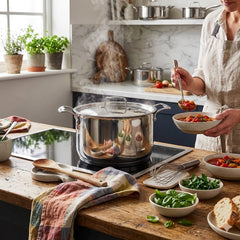 Prima 20cm Stainless Steel Sauce Pot with Lid - 3.4L Induction Base