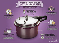 Prima 3L Heavy Duty Aluminium Pressure Cooker - High Quality Finish