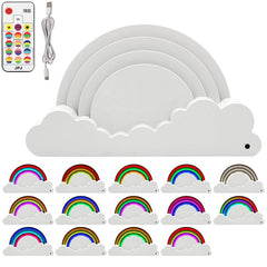Rainbow Cloud LED Night Light - 14 Colour Modes & Remote Control