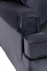 Ralph Three Seat Black Velvet Sofa