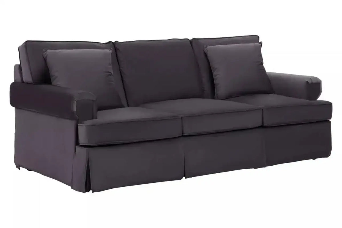 Ralph Three Seat Black Velvet Sofa