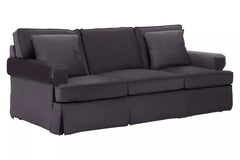 Ralph Three Seat Black Velvet Sofa