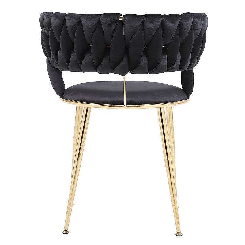 Set Of 2 Larissa Black & Gold Dining Chairs - Home Luxe Interior
