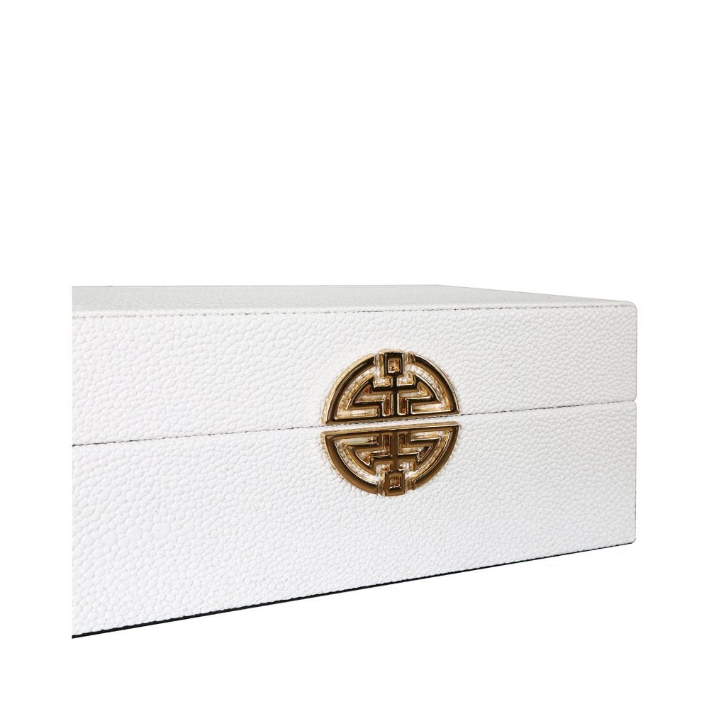 Set Of 2 White Gold Jewellery Boxes | Home Luxe Interior