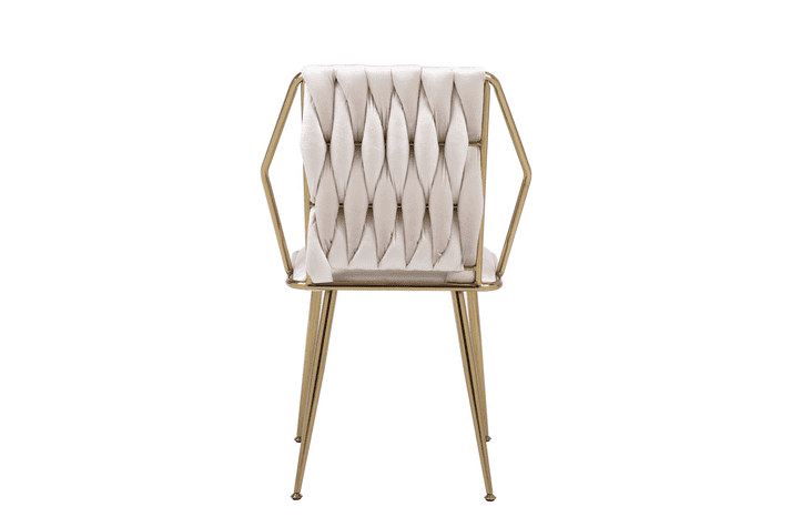 Set of 2 Daisy Cream & Gold Dining Chairs - Home Luxe Interior
