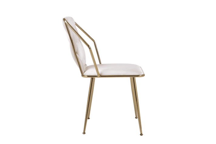 Set of 2 Daisy Cream & Gold Dining Chairs - Home Luxe Interior