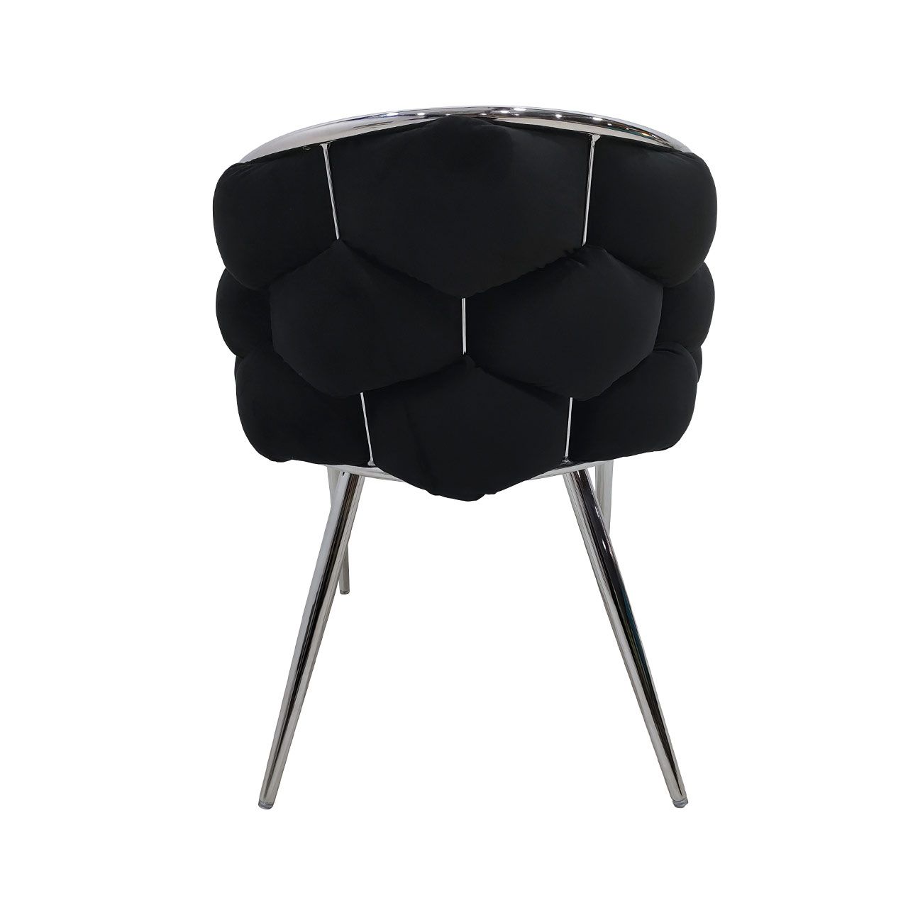 Set of 2 Soritino Black Dining Chairs with Chrome Legs by Home Luxe Interior