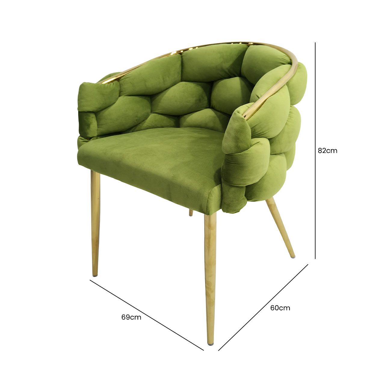 Set of 2 Soritino Green Dining Chairs by Home Luxe Interior