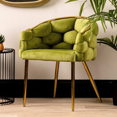 Set of 2 Soritino Green Dining Chairs by Home Luxe Interior