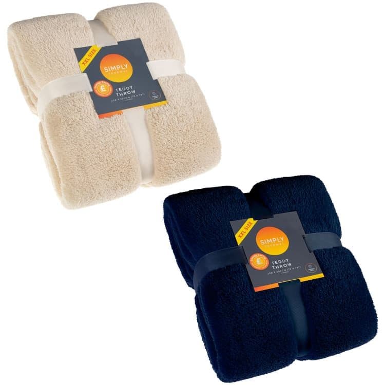 Simply Thermal Teddy Throw XXL - Natural