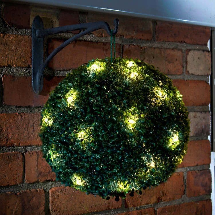 Solar Powered Topiary Ball - White LED 28cm – Home Luxe Interior