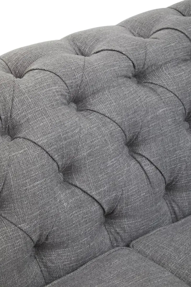 Stella Three Seat Grey Linen Sofa