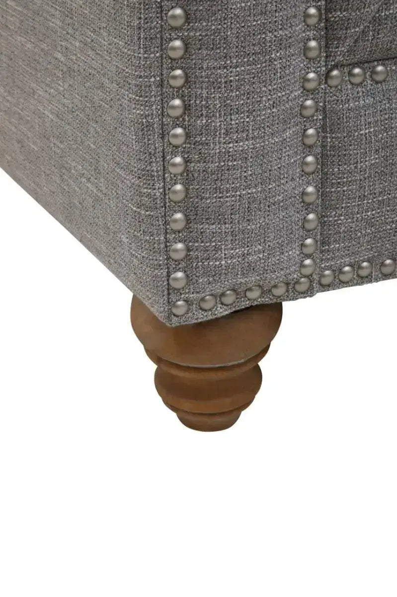 Stella Three Seat Grey Linen Sofa