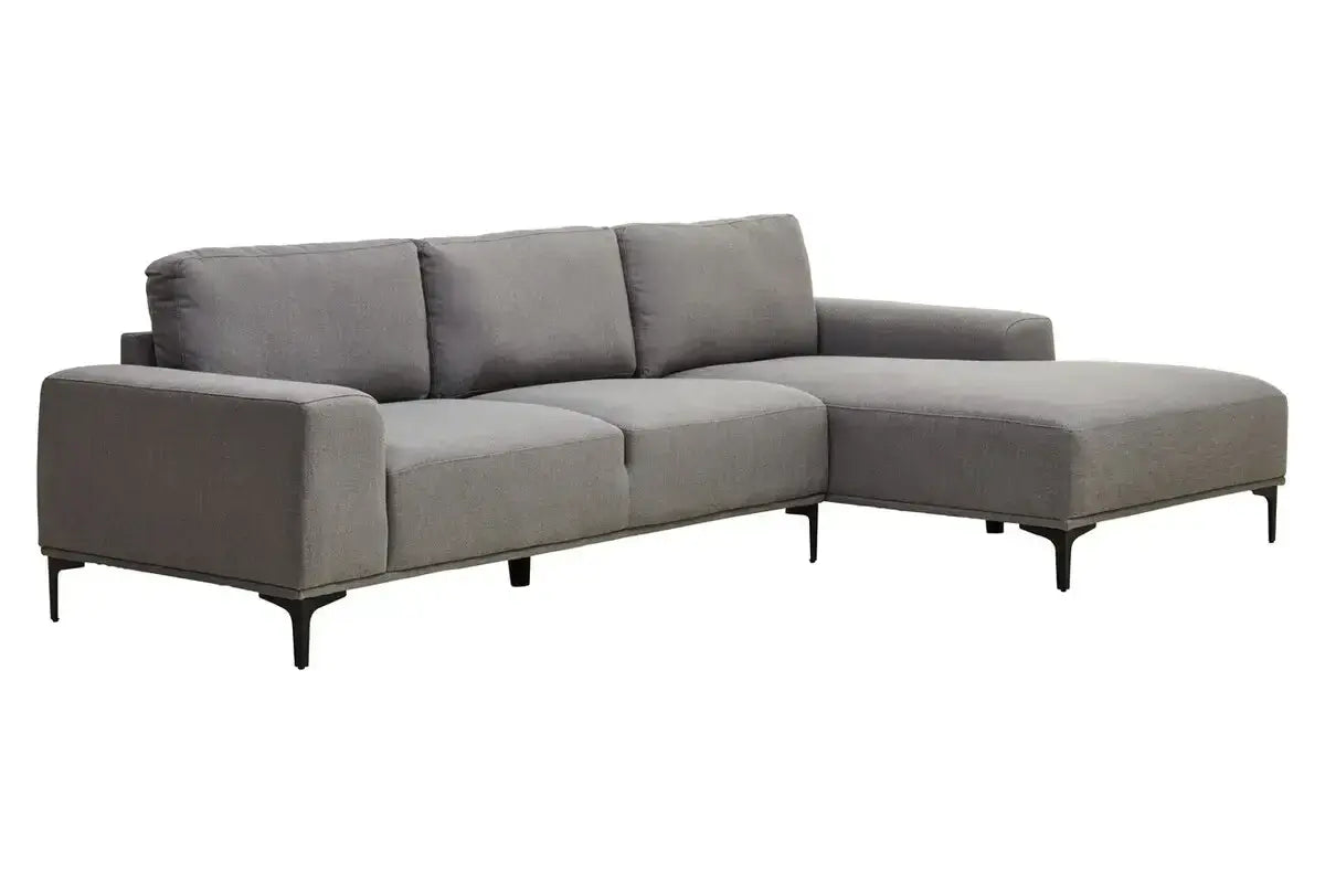 Toulon 3 Seat Grey Fabric Left Chaise Sofa