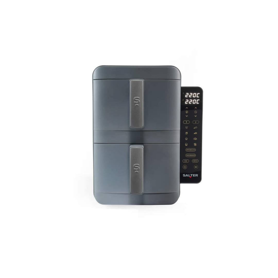 Salter VertiLayer Stackable Dual Air Fryer 9L Grey/Black Vertical Design