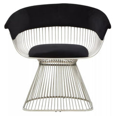 Vogue Black Velvet and Silver Frame Chair - Home Luxe Interior
