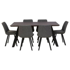 Westford 7pc Grey Rectangular Dining Set  Home Luxe Interior